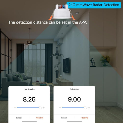 WenzhiIoT 24GHz MmWave 110/220V Presence Sensor, Smart Motion Sensor WiFi Radar Presence Sensor Movement Body Motion