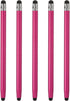MECCANIXITY 5pcs Stylus Pens for Touch Screens, Dual Rubber Tips Capacitive Universal Tablet Pen, Rose Red