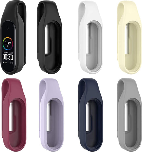 Clip Holder Case for Xiaomi MI Band 7/7 NFC/6/6 NFC/5/5 NFC - Soft Silicone Strap Accessories for Amazfit Band 5