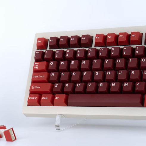 Jamon Keycaps Set, 173 Double Shot Cherry Profile Red PBT Keycaps with Key Puller for 60%, 75%, 80%, 85%, 100%