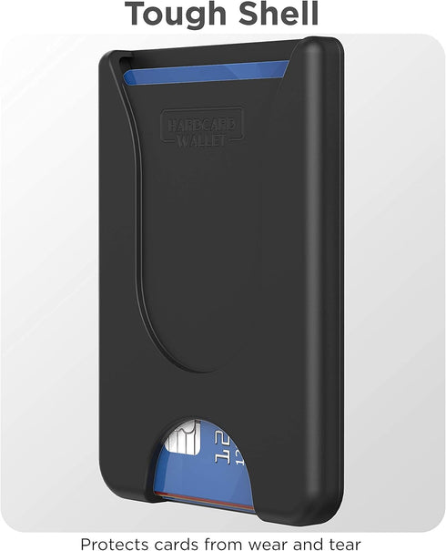 ENCASED Stick On Phone Wallet Card Holder, Compatible with PopSocket, Holds Up To 4 Cards (Black)