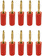 2mm Gold Plated Banana Plugs for Speaker Wire, 10Pcs Red Musical Cable Connectors for Amplifier