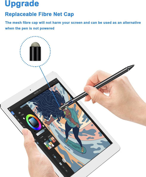 Stylus Pen for Touch Screen, 1.5mm Fine Point Rechargeable Universal Pencil Compatible with