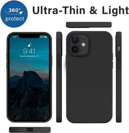 AOTESIER Compatible with iPhone 12 Case and iPhone 12 Pro Case 6.1 inch - Silky Touch Premium Soft Liquid Silicone
