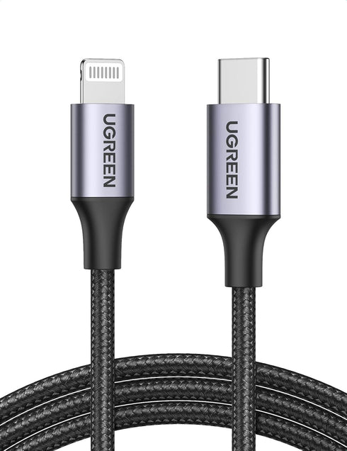 UGREEN 6FT USB C to Lightning Cable - MFi Certified for iPhone 14/13/12/11/X/XR/XS/8, iPad 9, AirPods Pro & more.