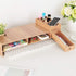 Wooden Monitor Laptop Stand, Modern Desk Storage Organizer for PC Computer, Neck Protector Office Desk Rack Shelf