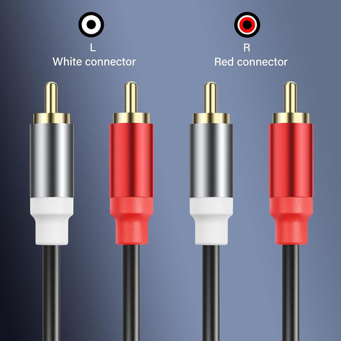 2RCA Video Extension Cable, 2RCA Male to 2RCA Male Short Subwoofer Cable for HDTV Systems, 2 Pcs
