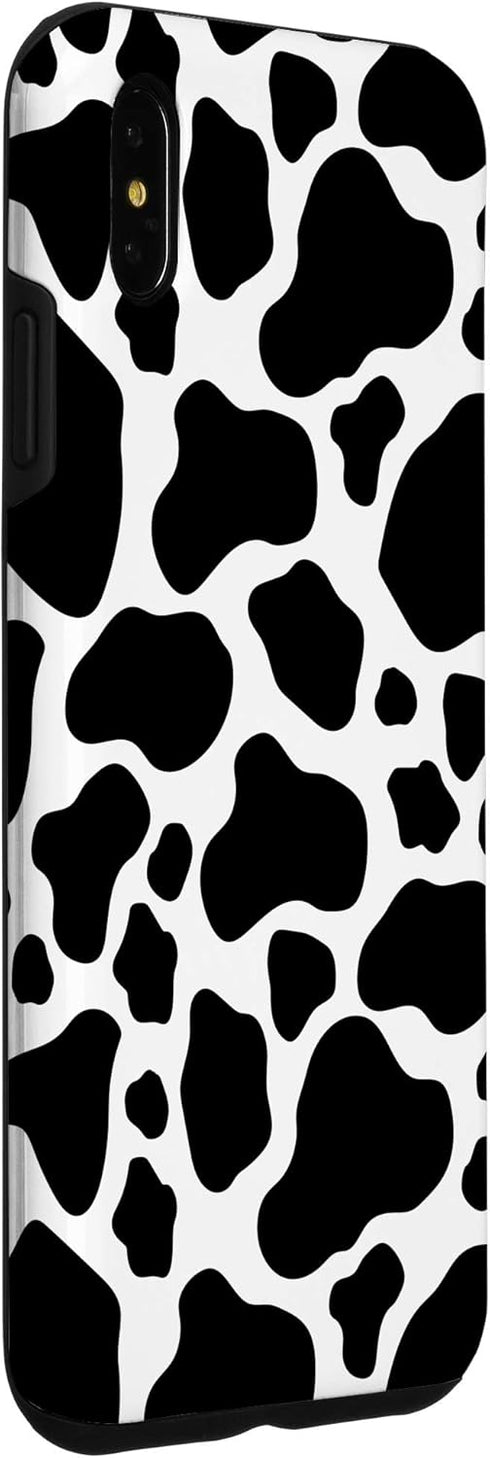 Fun Black and White Cow Print Phone Case for iPhone XS Max - Stylish and Unique Protection!