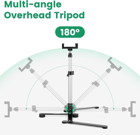 JOILCAN 360 Overhead Tripod for Mini Projector, Adjustable Overhead Phone Mount, Tabletop Tripod for Cookie Decorating