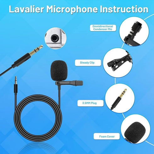 3.5mm External Microphone Assembly for Car Vehicle Head Unit, Bluetooth Enabled Audio Stereo Radio Receiver GPS DVD