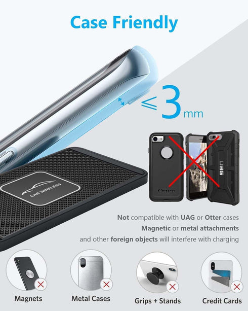 Wireless Charging Pad + QC 3.0 Car Charger Adapter Kit Fast 15W 7.5W for iPhone 15 14 13 11 Pro Max 8 Plus X XR Xs