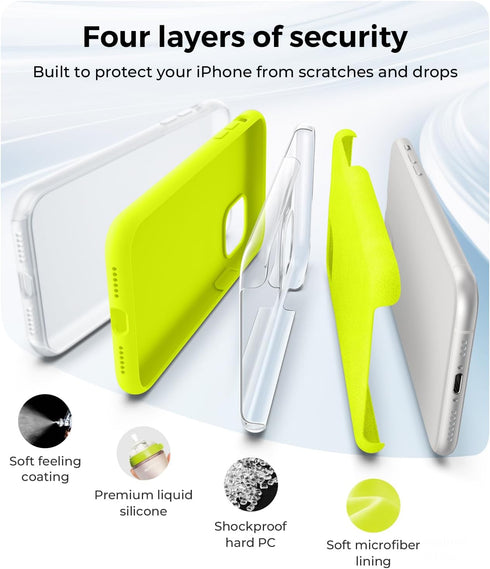 AOTESIER iPhone 11 Case, Full Body Drop Shockproof Protection, Food Grade Silicone, Soft Anti-Scratch Lining, Neon