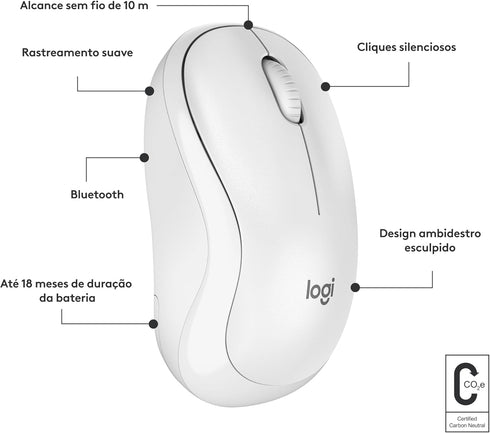 Logitech M240 Silent Bluetooth Mouse - Wireless, Compact, Portable with Smooth Tracking, 18-Month Battery for Windows,
