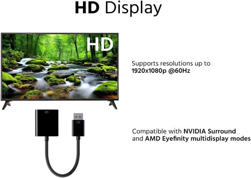 Monoprice DisplayPort 1.2a to VGA Active Adapter, Black
