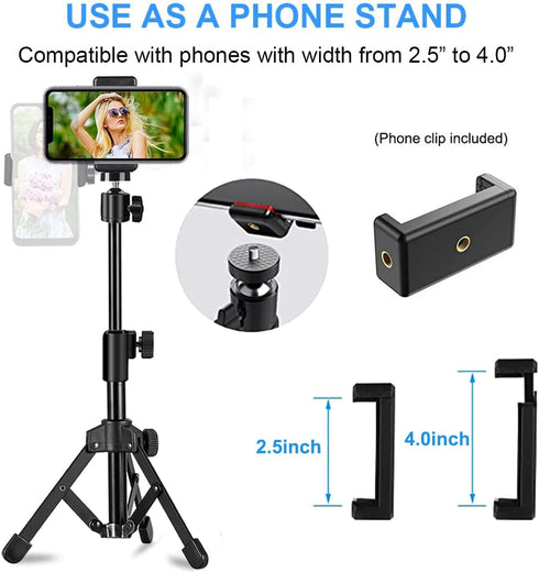 Webcam Tripod Stand Extendable for Camera/Phone/Webcam, Desk Tripod Mount Holder Compatible with Logitech Stream