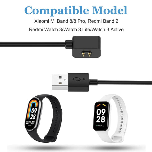 EXMART Charging Cable for Xiaomi Mi Band 8, Replacement USB Charger for Redmi Watch 3/3 Lite/3 Active (60cm, 2ft)