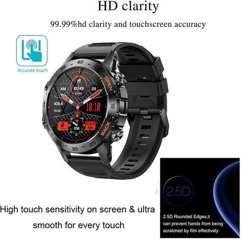 3 Pack Tempered Glass Screen Protector for SUNKTA K52 Smartwatch, Compatible with FOXBOX K-52 Anti-Scratch Foils