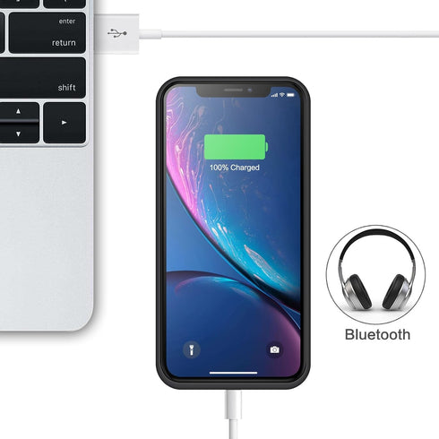 Battery Case for iPhone XR, 6800mAh Portable Charging Backup External Battery Pack - Black