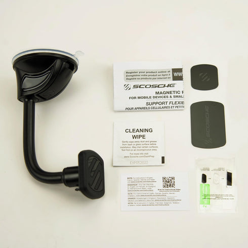 Scosche MAGWDMB MagicMount Flex Neck Suction Cup Car Phone Mount for Dashboard/Windshield, 360° Adjustable Magnetic