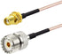 Superbat Coax UHF Female SO-239 to SMA Male/Female Adapter - 12" Extension Cable for Baofeng CB Radio, 2pcs