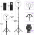 UEGOGO 10'' 72'' Holder38 Dimmable Ring Light with Tripod Stand & Phone Color Modes LED Ringlight for Live Stream