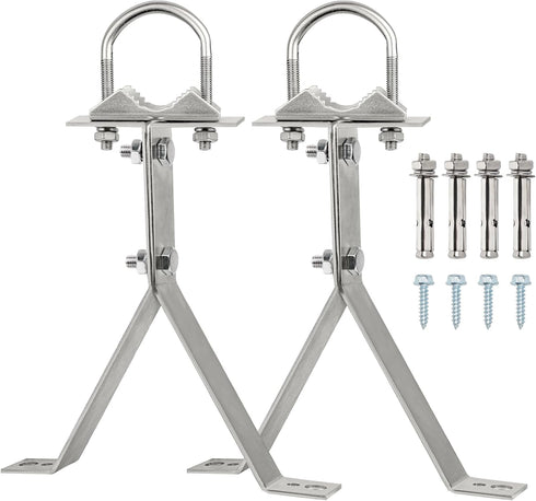 XRDS-RF Antenna Wall Mount, 8 Inch Heavy-Duty Stand Off Bracket for TV Antenna Mast (2-Leg + 2-Leg)