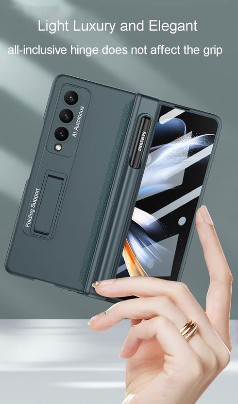 Compatible Case for Samsung Galaxy Z Fold 4 5G - 9H Screen Protector with Hinge Protection and Kickstand