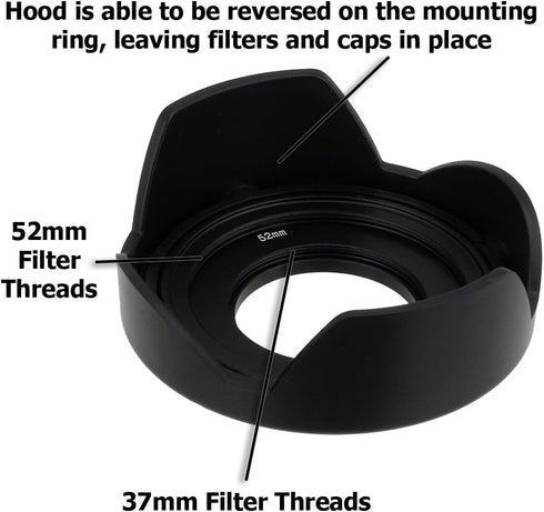 Fotodiox Reversible Flower Hood for Olympus M.Zuiko Digital ED 14-42mm f/3.5-5.6 EZ Lens