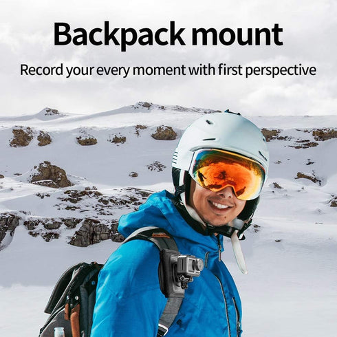 TELESIN Backpack Mount Clip for GoPro Max, Go Pro Hero 12 11 10 9 8 7 6 5, DJI Action 3 4, Insta360 X3 GO3 Ace Pro Bike