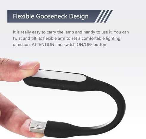 USB LED Light Lamp for Power Bank, Portable Eye Care Mini Night Light with Flexible Arm, USB Gooseneck Reading Lamp,