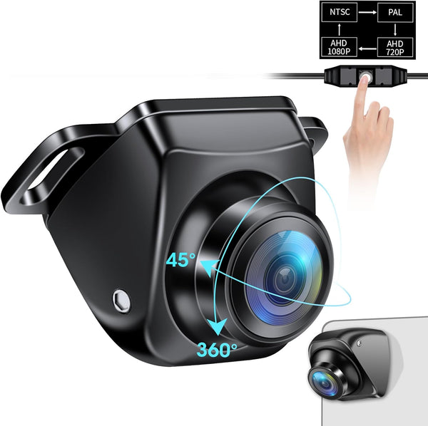 Jansite Backup Camera Switchable Button Support AHD 1080P/720P/CVBS/PAL, 170 Wide Angle, Super Clear