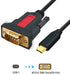 USB Type C to RS232 DB9 Serial Converter Adapter Cable, 5ft with Male to Female Connector, Compatible with MAC,