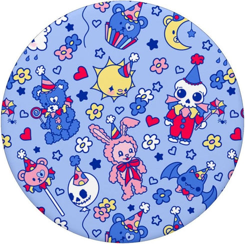 Clowncore Pastel Goth Clown Babycore Kidcore Weirdcore Blue PopSockets Swappable PopGrip