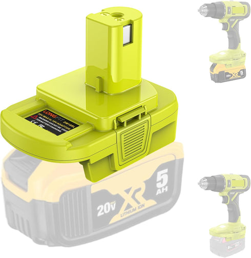 LONG FIT Replace for Dewalt to Ryobi 18V Battery, M18 to Ryobi 18V Battery, Convert Dewalt 20V or Milwaukee 18V Battery