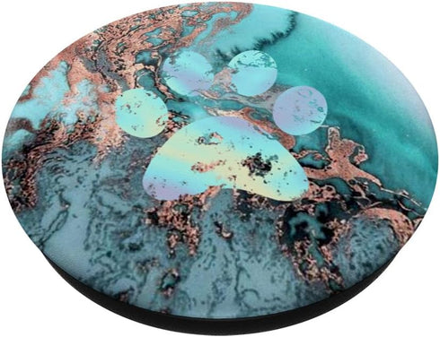 Rainbow Dog Paw Print Teal Rose Watercolor PopSockets Standard PopGrip