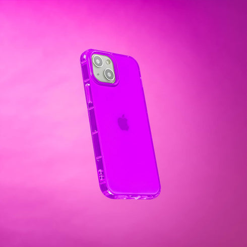 SteepLab 15 Neon Highlighter Case for iPhone - The Grippy Jelly Case w/Protective Air Pockets (Saturated Vivid Purple)