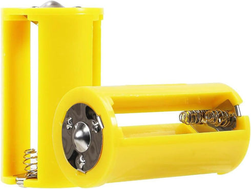 AEDIKO 6pcs 3 1 1.5V AA to D Battery Adapters Holder Output Case Box AA to D Battery Converter (Yellow)