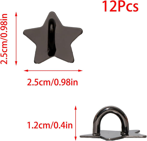 YUYUDEHM 12 Pcs Phone Charm Hook, Cell Phone Finger Ring, Star Phone Holder, Adhesive Metal Phone Finger Grip Loop
