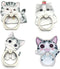 4Pcs Phone Ring Holder Stand - Cute Dogs Cats Butterfly Animal 360 Rotation Finger Grip Kickstand for