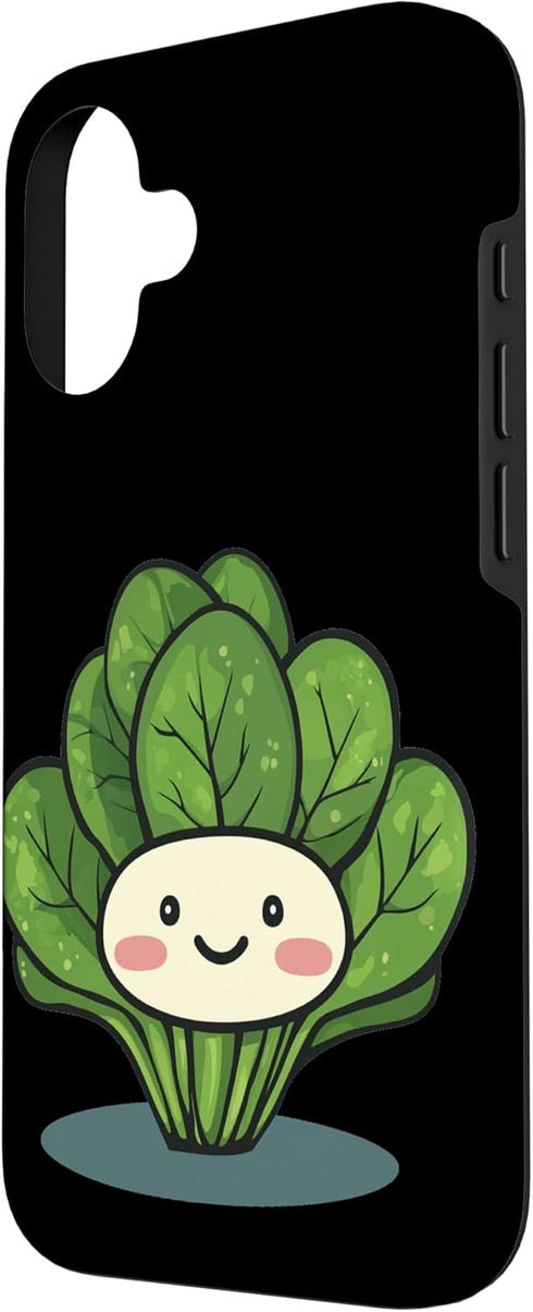 Spinach Outfit 16 Kawaii Spinach Face for Vegetable Lovers Case for iPhone