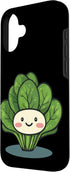 Spinach Outfit 16 Kawaii Spinach Face for Vegetable Lovers Case for iPhone