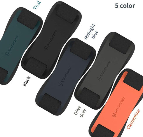 Sinjimoru Phone Grip with Silicone Band Comfortable One-Hand Holder & Kickstand for Smartphones, Tablets, and eReaders