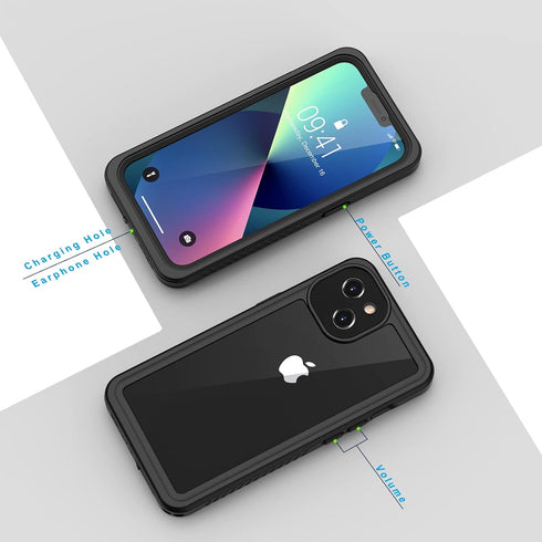 Lanhiem IP68 Waterproof Dustproof Shockproof Case for iPhone 13, Full Body Sealed Protective Front and Back Cover, 6.1