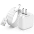 MFi Certified 12W USB Wall Charger & 6.6FT Lightning Cable for iPhone, iPad, iPad Mini, iPad Air - Foldable & Portable.