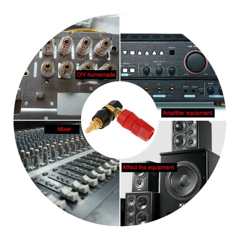 4 Pcs Banana Socket Test Probe Adapter for Audio Speaker Terminal Binding Post, Black and Red for 4mm Banana Plugs