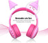 gorsun Bluetooth Kids Headphones with Microphone,Children's Wireless Headsets with 85dB Volume Limited Hearing Protection,Stereo Over-Ear Headphones for Boys and Girls (Pink)