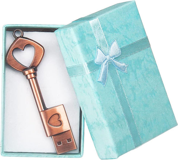 BORLTER CLAMP BorlterClamp 64GB USB Flash Drive Cute Memory Stick Heart Key Shaped Thumb
