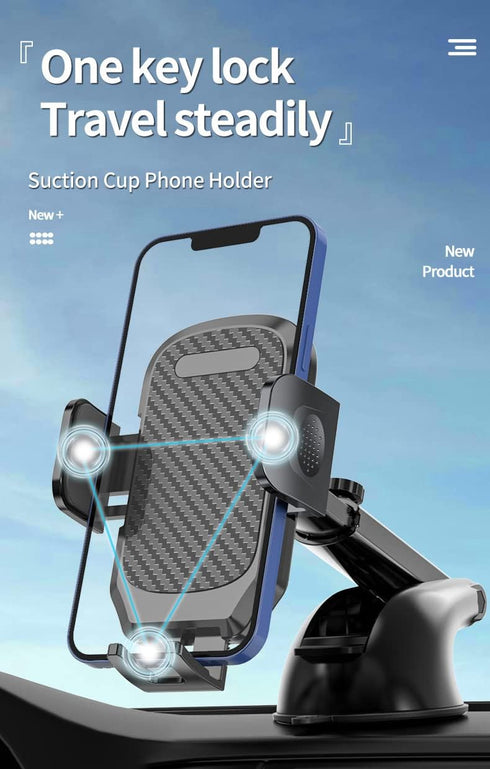 Car Phone Holder Mount for Dashboard, Universal Suction Cup Holder for iPhone Android Smartphones