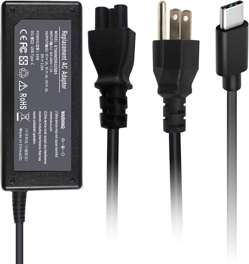 65W Type C Charger Adapter for Samsung Galaxy Book Pro 360 NP950QDB NP930QDB NP935QDC, 15.6 & 13.3 USB C Power Supply