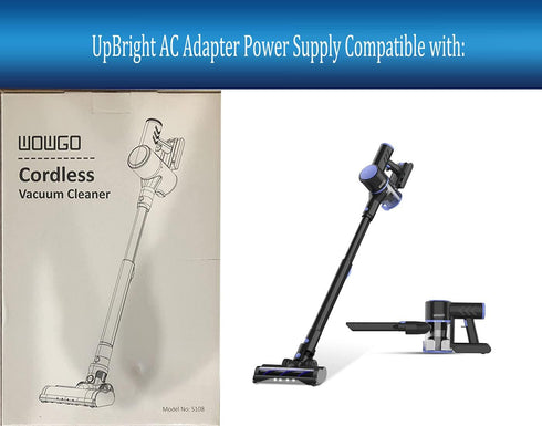 UpBright 27V AC/DC Adapter for Wowgo S108 Cordless Stick Vacuum Cleaner, 22.2VDC Lithium-ion